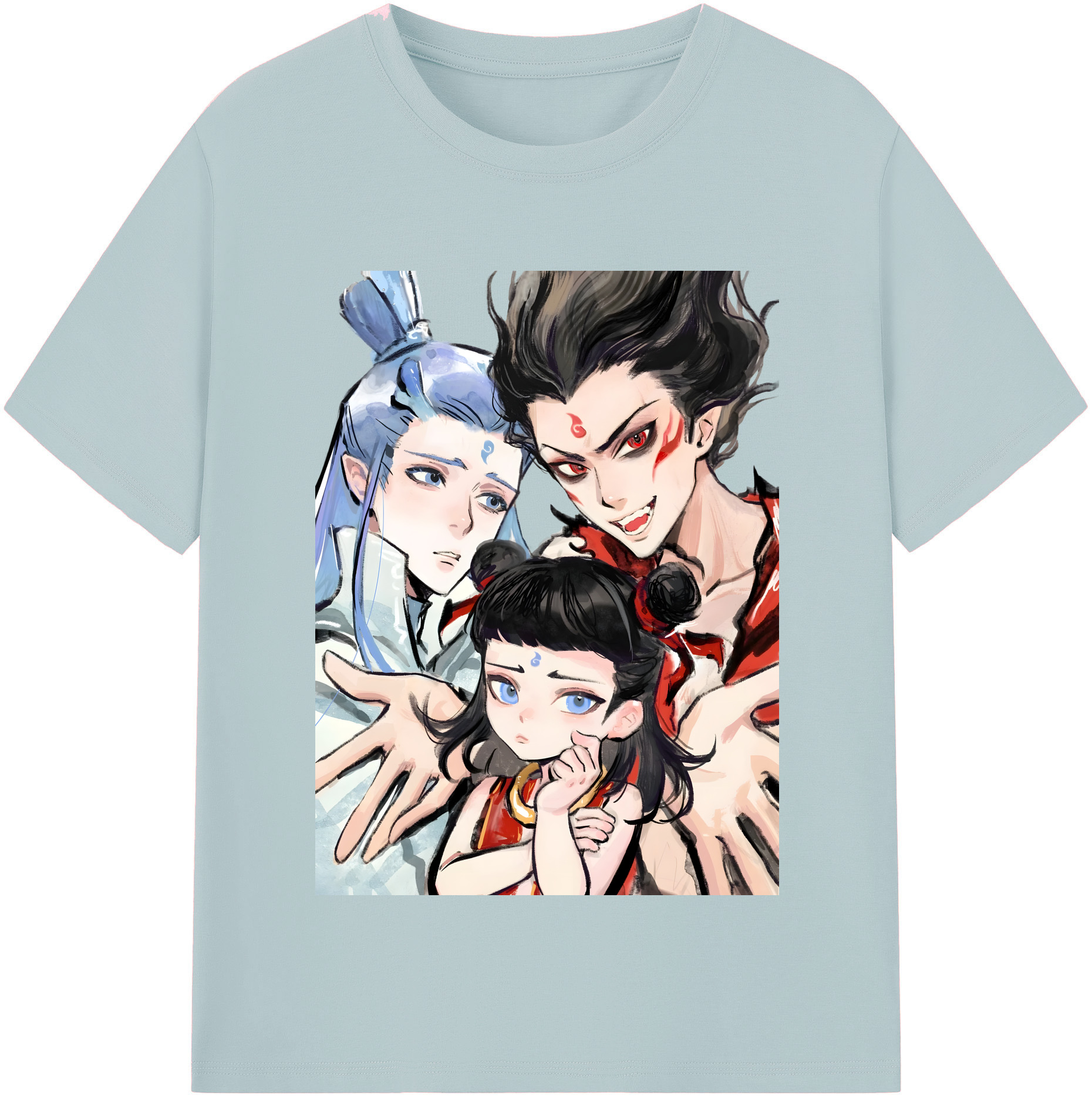 （画像用） Ne Zha 2 ナタ 魔童の大暴れ 綿100％半袖Tシャツ（フロントプリント）
